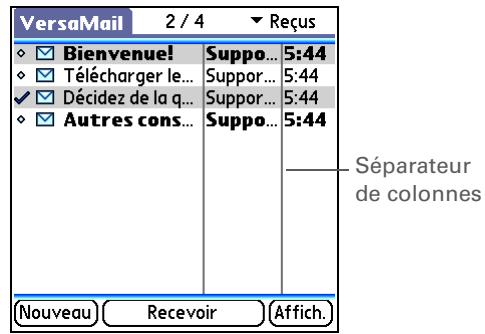 PALM LIFEDRIVE - Personnalisation de l'apparence de la liste des messages - 3