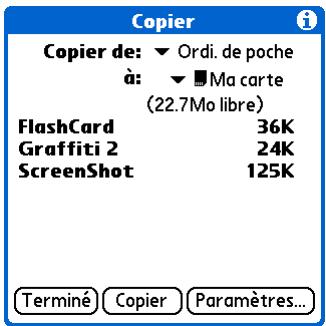 PALM LIFEDRIVE - Copie d'applications sur une carte d'extension - 1