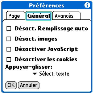 PALM LIFEDRIVE - Configuration de remplissage automatique des adresses web et champs des formulaires - 1
