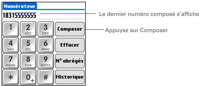 PALM LIFEDRIVE - Recomposition du dernier numéro utilisé - 2