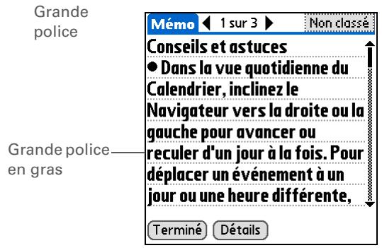 PALM LIFEDRIVE - Modification des polices de l'écran - 4