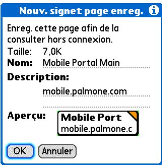 PALM LIFEDRIVE - Enregistrement d'une page web - 1