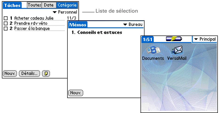 PALM LIFEDRIVE - Affichage des informations par catégorie - 1