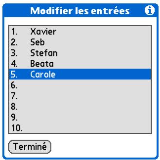 PALM LIFEDRIVE - Modification d'un numéro abrégé - 3