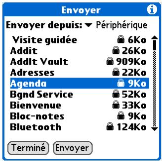 PALM LIFEDRIVE - Envoi d'une application à l'aide de la technologie bluetooth - 1