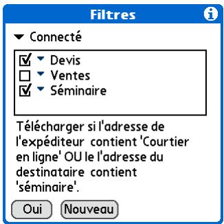PALM LIFEDRIVE - Activation et désactivation des filtres - 1