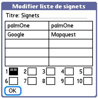 PALM LIFEDRIVE - Organisez les signets : - 1