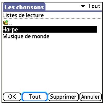PALM LIFEDRIVE - Écoute de chansons d'une liste de lecture - 1