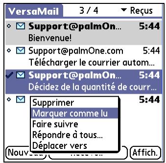PALM LIFEDRIVE - Pour marquer le(s) message(s), procédé de l'une des façons suivantes: - 1
