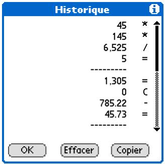 PALM LIFEDRIVE - Affichage des derniers calculs - 3