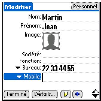 PALM LIFEDRIVE - Ajout d'un contact - 3
