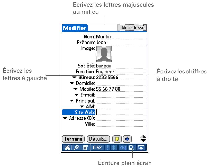 PALM LIFEDRIVE - Utilisation de l'écriture plein écran - 1