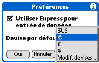 PALM LIFEDRIVE - Prédéfinition du symbole de devise - 3