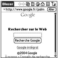 PALM TREO 650 - Affichage d'une page web - 1