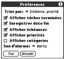 PALM TREO 650 - Personnalisation des tâches - 1