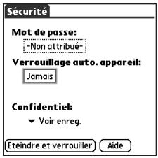 PALM TREO 650 - Utilisation de la fonction verrouillage du système par mot de passe - 3