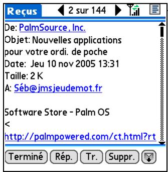 PALM TREO 680 - En-tête complet affiche les éléments suivants : - 1