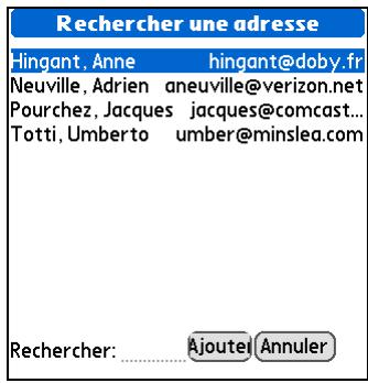 PALM TREO 680 - Saisie d'une adresse à l'aide des contacts - 2