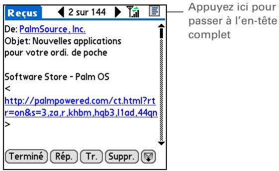 PALM TREO 680 - Modification de l'en-tête des e-mails - 1