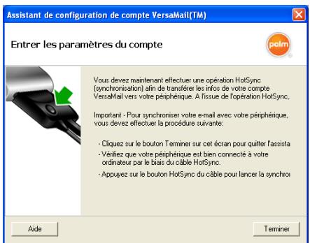 PALM TREO 680 - Configuration de versamail pour une utilisation avec des fournisseurs connus - 6