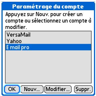 PALM TREO 680 - Ouvrez l'écran paramétrage du compte : - 2