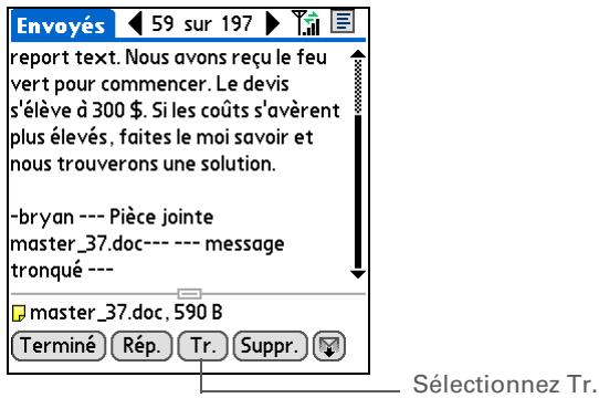 PALM TREO 680 - Transfert d'un e-mail - 1