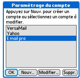 PALM TREO 680 - Ouvrez l'écran paramétrage du compte : - 2