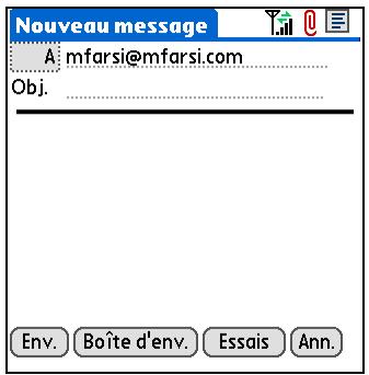PALM TREO 680 - Saisie directe d'une adresse dans le champ a - 2
