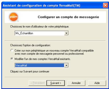 PALM TREO 680 - Modification d'informations de compte sur votre ordinateur - 1