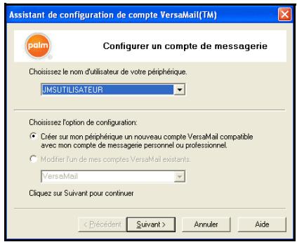 PALM TREO 680 - Configuration d'un compte pour une utilisation avec un compte microsoft MAPI - 2