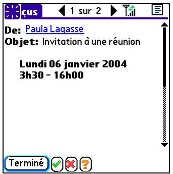 PALM TREO 680 - Répondez à l'invitation : - 2