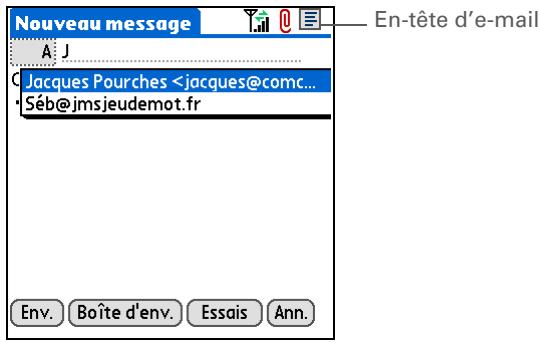 PALM TREO 680 - Saisie d'une adresse à l'aide de smart addressing - 2