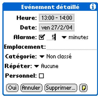 PALM TUNGSTEN E2 - Définition d'une alarme - 2