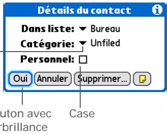 PALM TUNGSTEN E2 - Navigation dans les boîtes de dialogue - 1