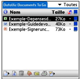 PALM TUNGSTEN E2 - Ouverture de fichiers dans documents - 1