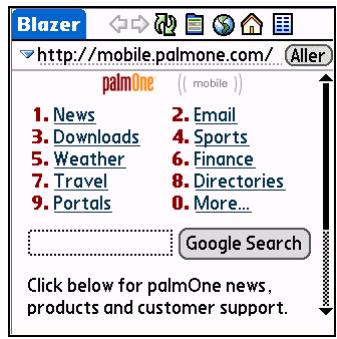 PALM TUNGSTEN E2 - Accès à une page web - 2