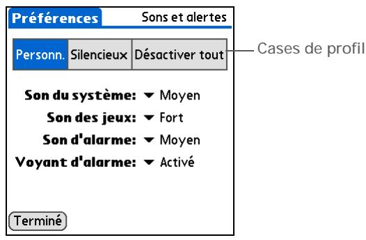PALM TUNGSTEN E2 - Sélection des paramètres de son - 1