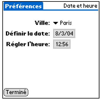 PALM TUNGSTEN E2 - Configuration de la date et l'heure - 1