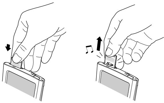 PALM TUNGSTEN E2 - Insertion d'une carte d'extension - 1