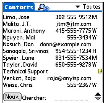 PALM TUNGSTEN E2 - Ajout d'un contact - 1