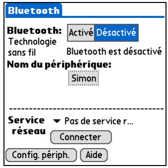 PALM TUNGSTEN E2 - Saisie des paramètres bluetooth de base - 1
