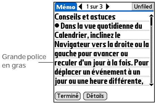 PALM TUNGSTEN E2 - Modification des polices de l'écran - 4