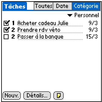PALM TUNGSTEN E2 - Marquage d'une tâche comme terminée - 3