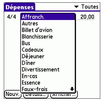 PALM TUNGSTEN T3 - Pour ajouter une dépense - 3