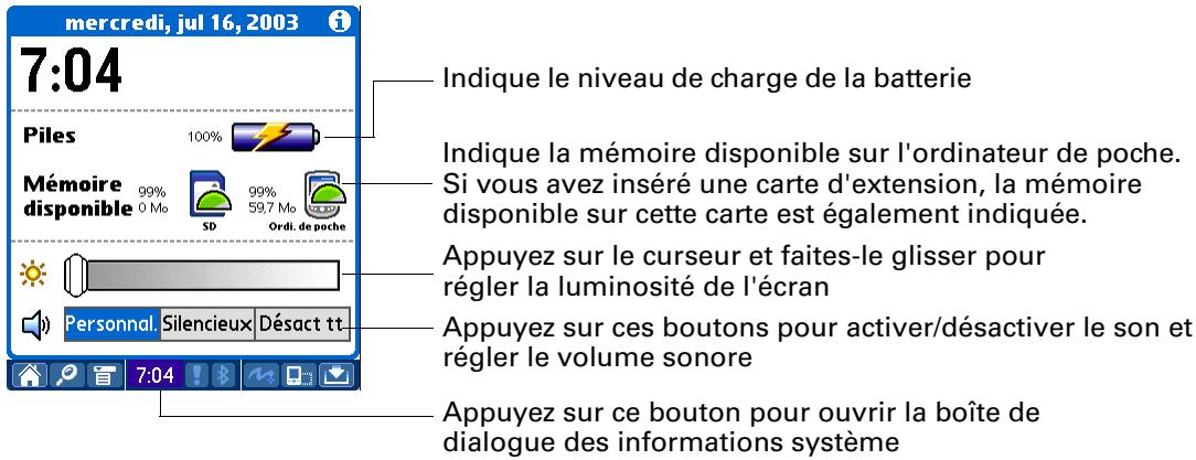 PALM TUNGSTEN T3 - Modification des informations système - 1