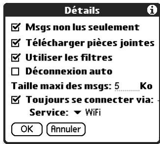 PALM TUNGSTEN T3 - Sélection d'un autre service pour un compte de messagerie donné - 3