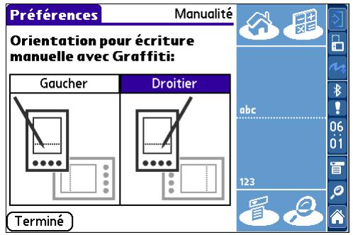 PALM TUNGSTEN T3 - Pour sélectionner une orientation : - 2