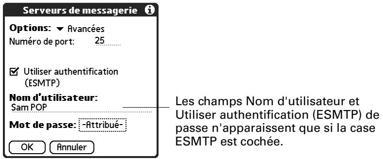 PALM TUNGSTEN T3 - Pour modifier un compte et ajouter ESMTP : - 3
