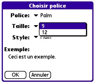 PALM TUNGSTEN T3 - Pour changer la police : - 3