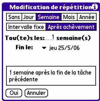 PALM TUNGSTEN T3 - Pour planifier une tâche répétée à intervalle fixe : - 2